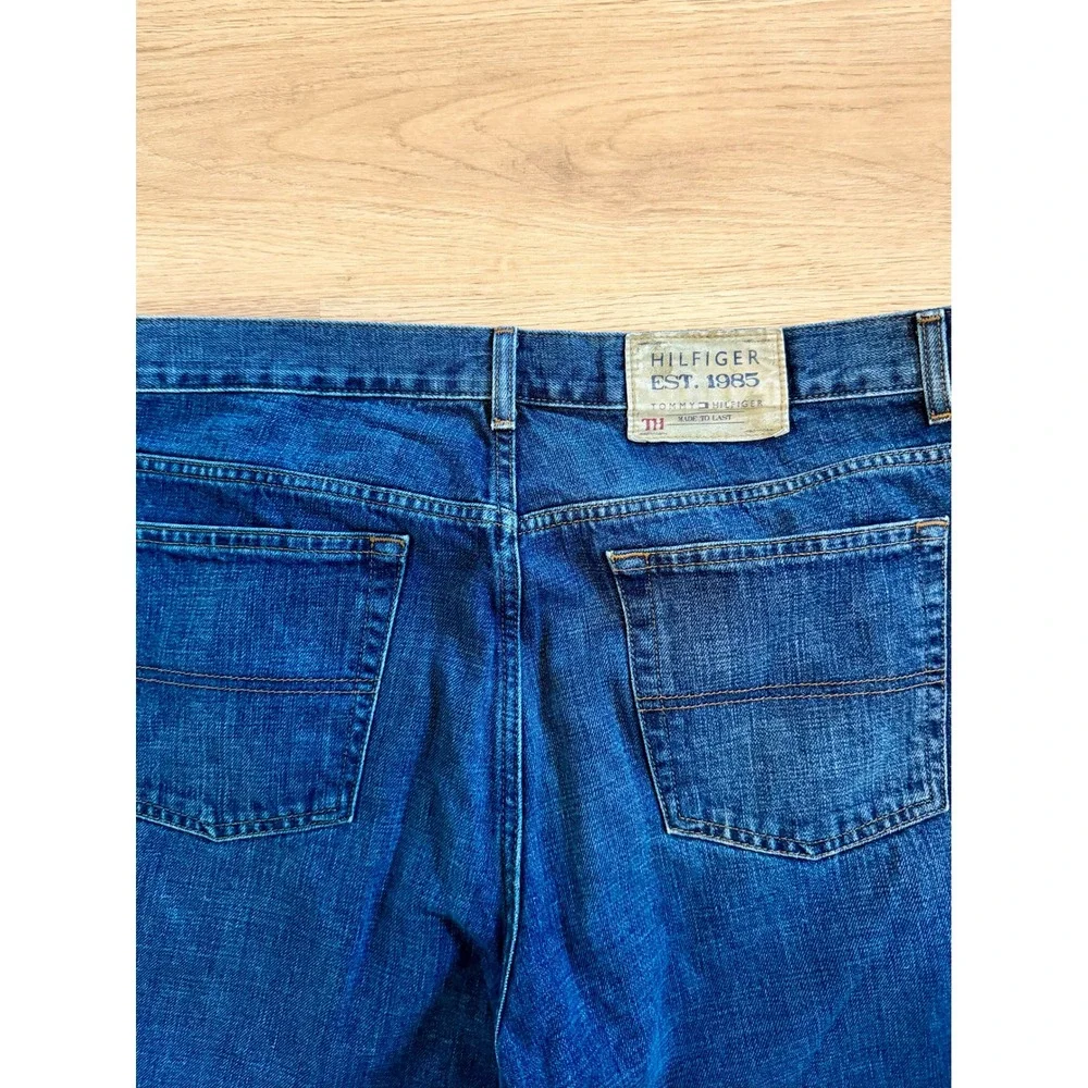 Tommy Hilfiger Custom Straight Mens Jeans Blue Denim 36x32 Medium Wash